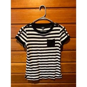 Jones NY Black and White Striped T-Shirt Women's Size Small